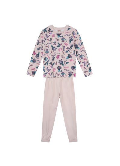 Pijama Infantil Menina Com Blusão E Jogger Brandili - 10