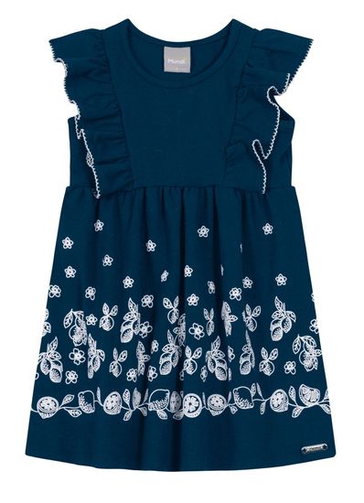 Vestido Infantil Menina Em Cotton De Flores Mundi - 3