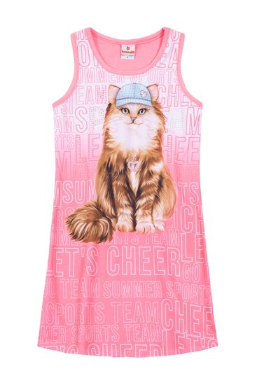 Vestido infantil menina de gatinho Brandili - 8