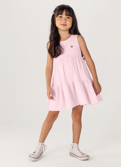 Vestido Infantil Menina Em Cotton Quadriculado Brandili - 8