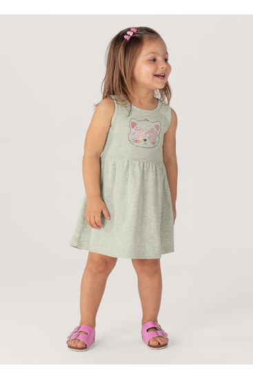 Vestido infantil menina de gatinho Brandili - 1
