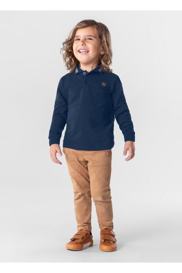 Polo Manga Longa Infantil Menino Mundi - 14