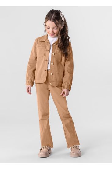 Calça Flare Sarja Cotelê Infantil Menina Mundi - 4