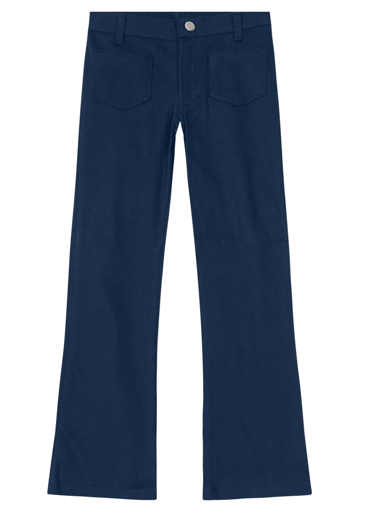 Calça Flare Sarja Cotelê Infantil Menina Mundi
