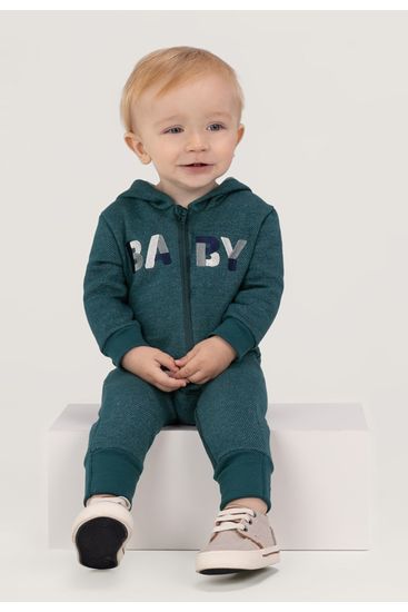 Macacão Moletom Sarjado Bebê Menino Brandili Baby - RN
