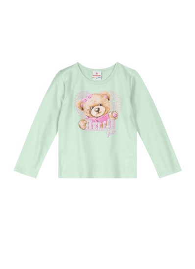 Blusa Manga Longa Em Malha Infantil Menina Brandili - 1