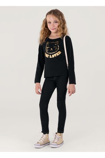 Blusa Manga Longa Em Malha Infantil Menina Brandili - 6