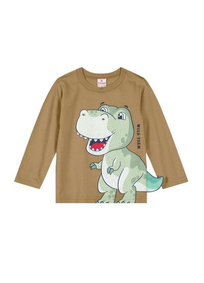 Camiseta Dinossauro Em Malha Infantil Menino Brandili - 1