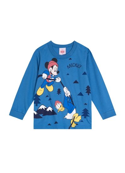 Camiseta Mickey Mouse Em Malha Infantil Menino Brandili - 1