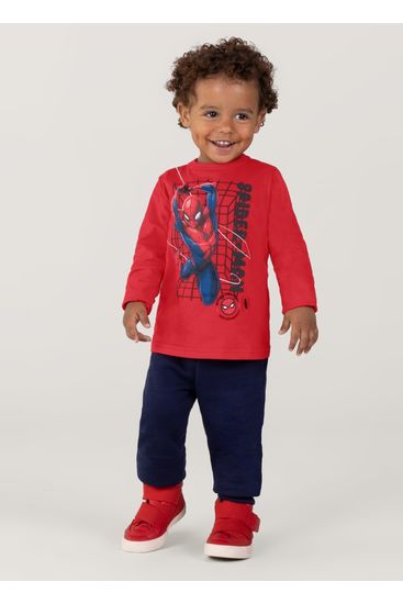 Camiseta Homem Aranha Em Malha Infantil Unissex Brandili - 2