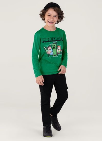 Camiseta Minecraft Em Malha Infantil Unissex Brandili - 14