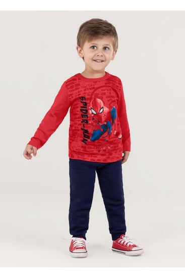 Camiseta Homem Aranha Em Malha Infantil Unissex Brandili - 2
