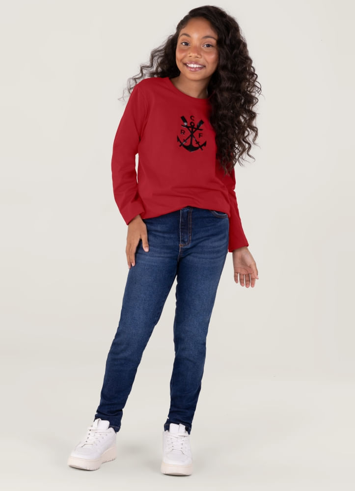 Camiseta Unissex Flamengo Em Malha Infantil Brandili