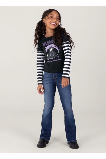 Blusa Wandinha Em Malha Infantil Menina Brandili - 16