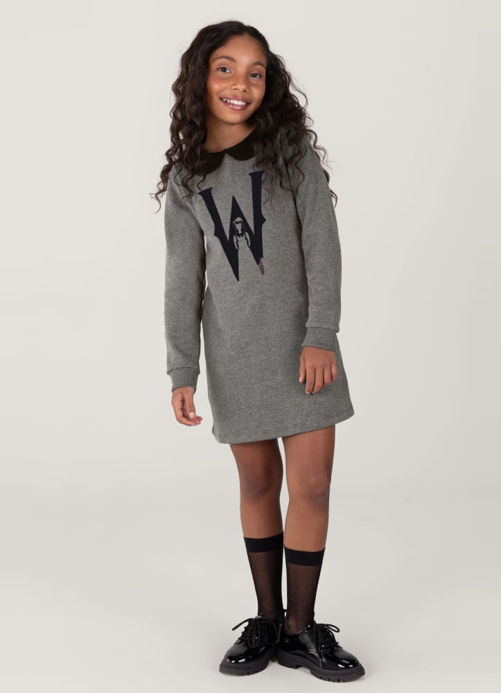 Vestido Wandinha Infantil Menina Brandili