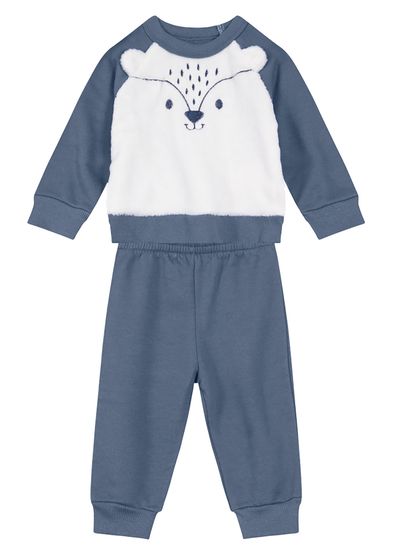 Conjunto Fleece Bordado Bebê Unissex Brandili Baby - P