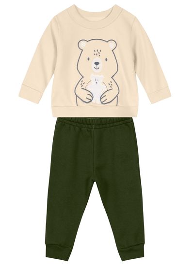 Conjunto Moletom Ursinho Bebê Menino Brandili Baby - M