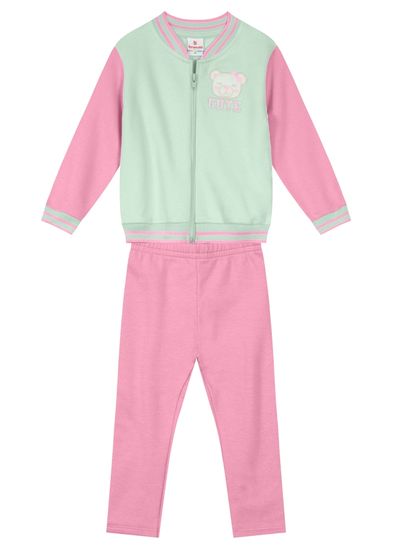 Conjunto Com Jaqueta De Moletom Infantil Menina Brandili - 2