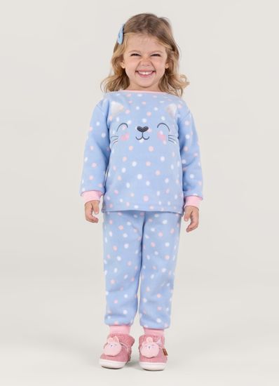 Pijama Bordado Em Soft Poa Infantil Menina Brandili - 2