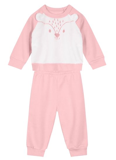 Conjunto Fleece Bordado Bebê Unissex Brandili Baby - P