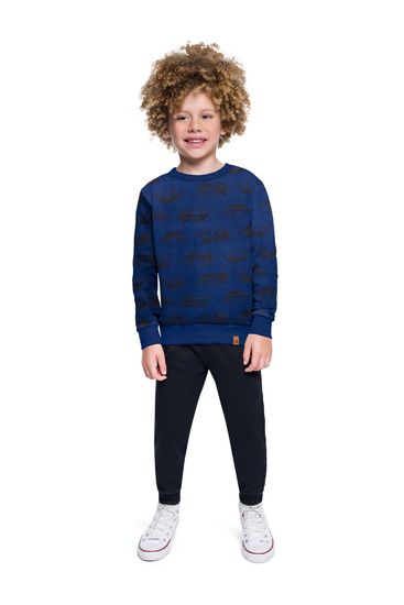 Calça jogger básica infantil menino em moletom Brandili Calça Jogger infantil menino em moletom Brandili - 1