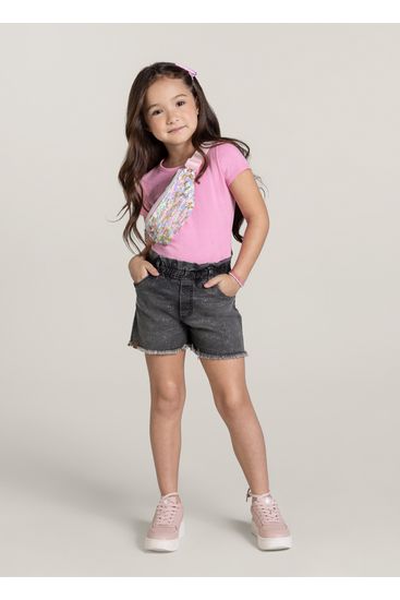 Shorts jeans infantil menina Brandili - 4