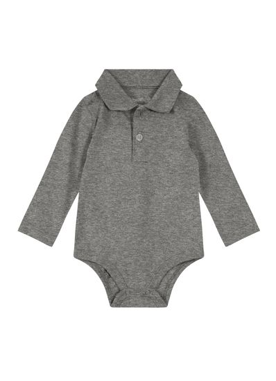 Body polo básico bebê menino de cotton Brandili Baby Cinza Body Polo Básico Bebê Menino De Cotton Brandili Baby