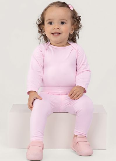 Calça legging térmica leve bebê unissex Brandili Baby Rosa Calça Legging Térmica Leve Bebê Unissex Brandili Baby - P