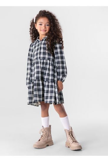 Vestido Manga Longa Estampado Infantil Menina Mundi - 3
