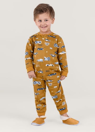 Pijama Macacão De Moletom Infantil Menino Brandili - 10