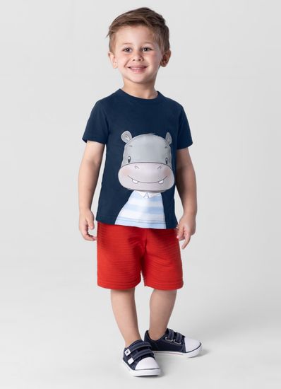 Camiseta infantil menino em malha Brandili - 1