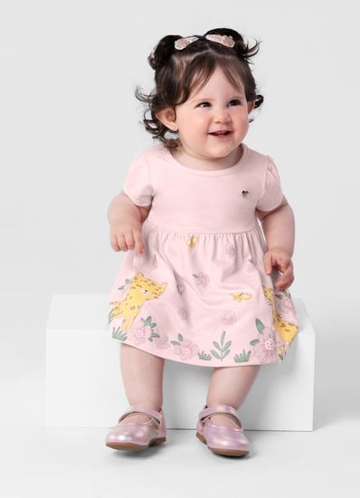 Vestido bebê menina em malha Brandili Baby - G