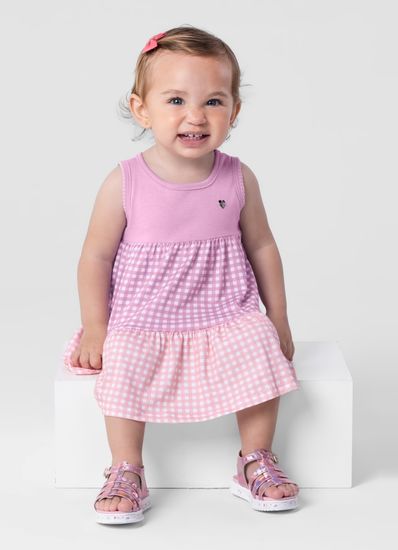 Vestido bebê menina regata três marias Brandili Baby - G