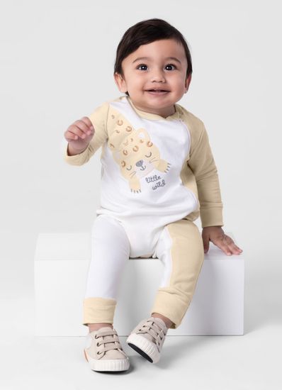 Macacão em cotton bebê unissex Brandili Baby - G