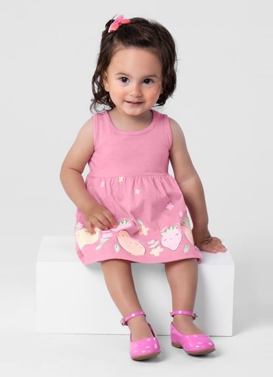 Vestido infantil menina em malha Brandili - 1