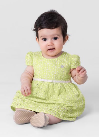 Vestido em tecido laise infantil menina Mundi - 1