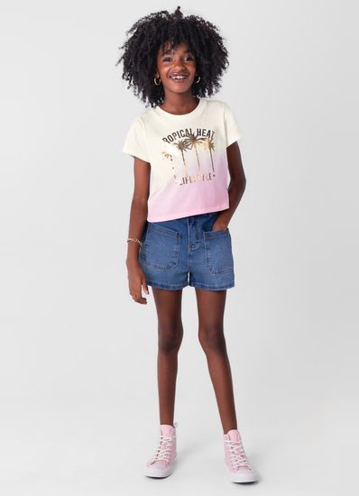 Blusa cropped em malha infantil menina Young Class - 10