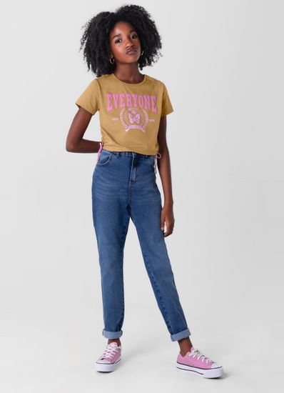 Blusa cropped em cotton infantil menina Young Class - 10