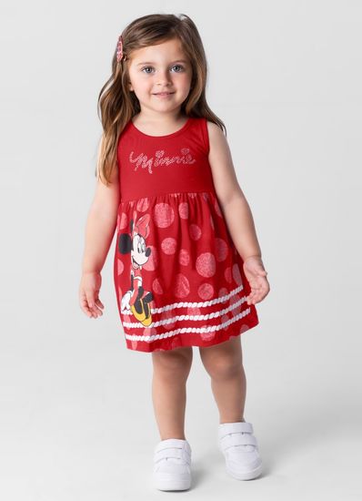 Vestido Minnie Mouse infantil menina Brandili - 1