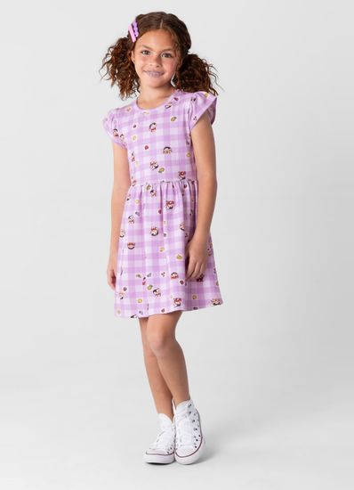 Vestido infantil menina Turma da Mônica em cotton Brandili - 10