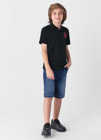 Camiseta polo menino Flamengo em malha Infantil Brandili - 12