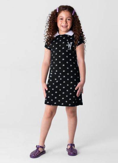 Vestido Wandinha infantil menina em cotton Brandili - 10