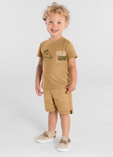 Camiseta infantil menino em malha maquinetada Mundi - 1