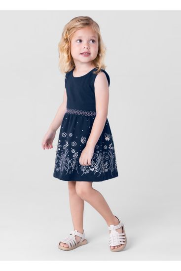 Vestido regata infantil menina em cotton Mundi - 1