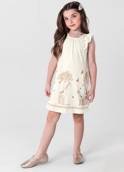 Vestido estampado infantil menina em cotton Mundi - 10