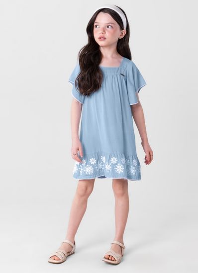 Vestido denim infantil menina Mundi - 12