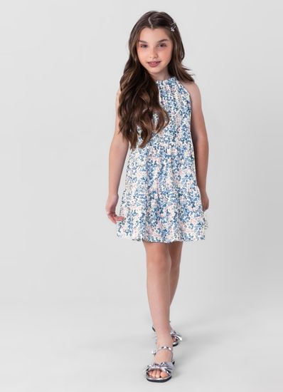 Vestido infantil menina estampado Mundi - 10