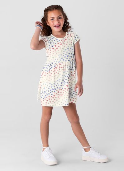 Vestido estampado infantil menina em malha Brandili - 12