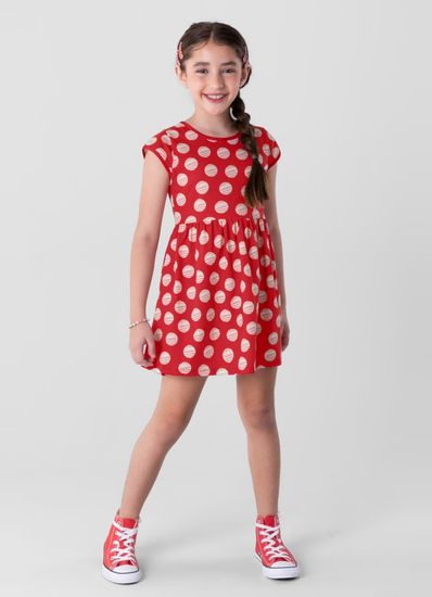 Vestido estampado infantil menina em malha Brandili - 12