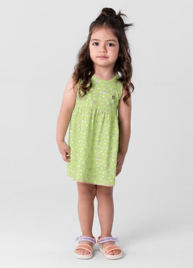 Vestido infantil menina estampado Brandili - 1